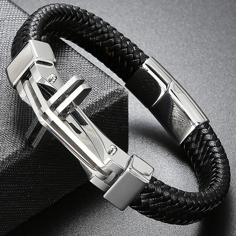Edles Lederarmband - "Das Kreuz" (Echtleder)
