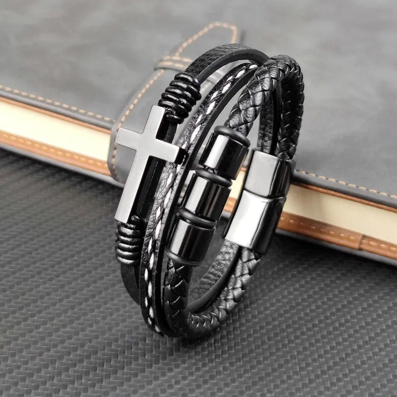 Geflochtenes Kreuz-Armband - "Urban"