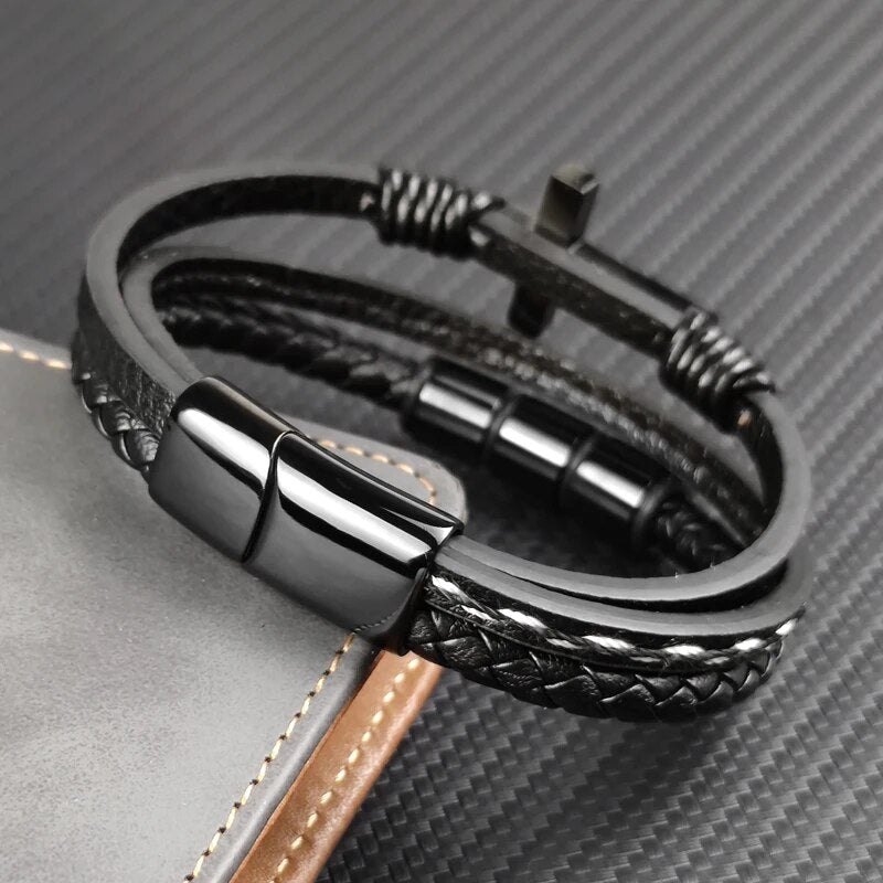 Geflochtenes Kreuz-Armband - "Urban"