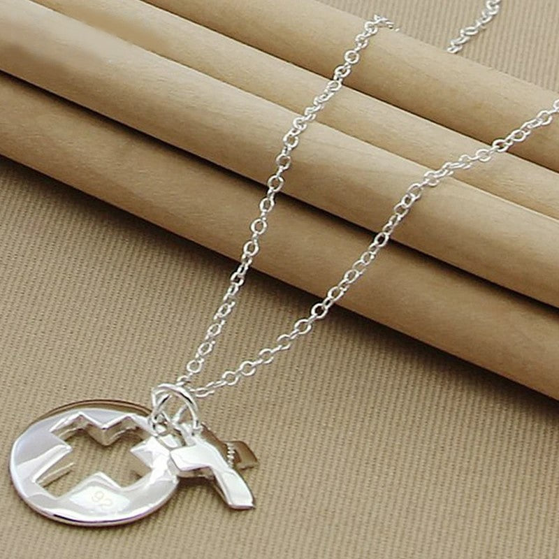 2-Teiliger Kreuz-Anhänger aus 925er Silber