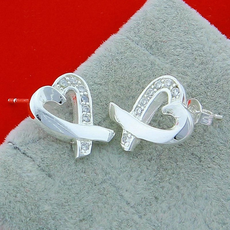 Herz - Ohrstecker aus 925er Silber