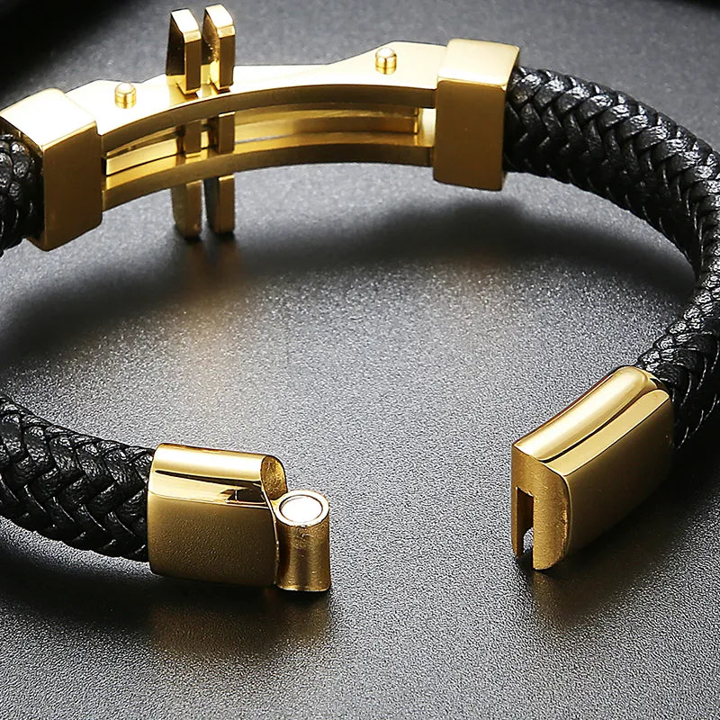Edles Lederarmband - "Das Kreuz" (Echtleder)