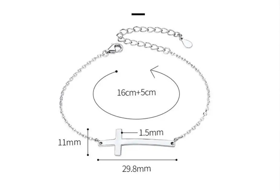 Kreuzarmband aus 925er Sterlingsilber