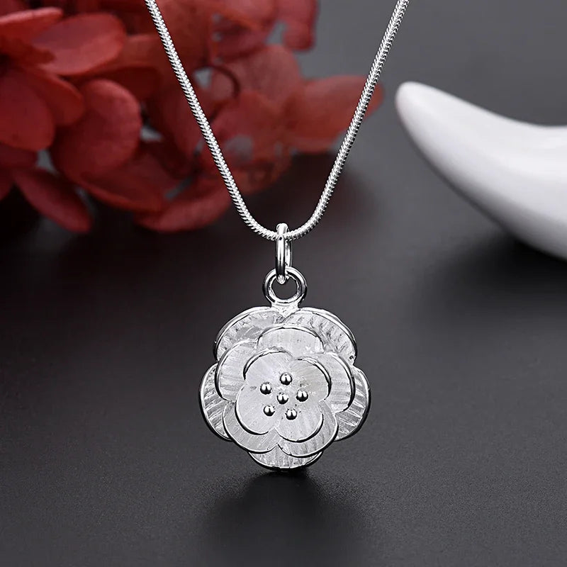 Blühende Blumen - 925er Silber Schmuck-Set (3-teilig)