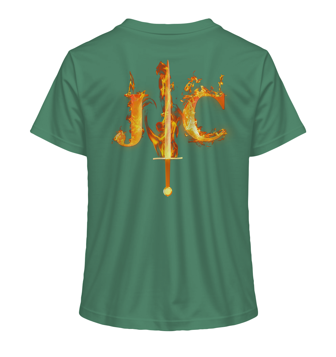 JC - Feuer-Schwert - Ladies Premium Shirt (Rücken)