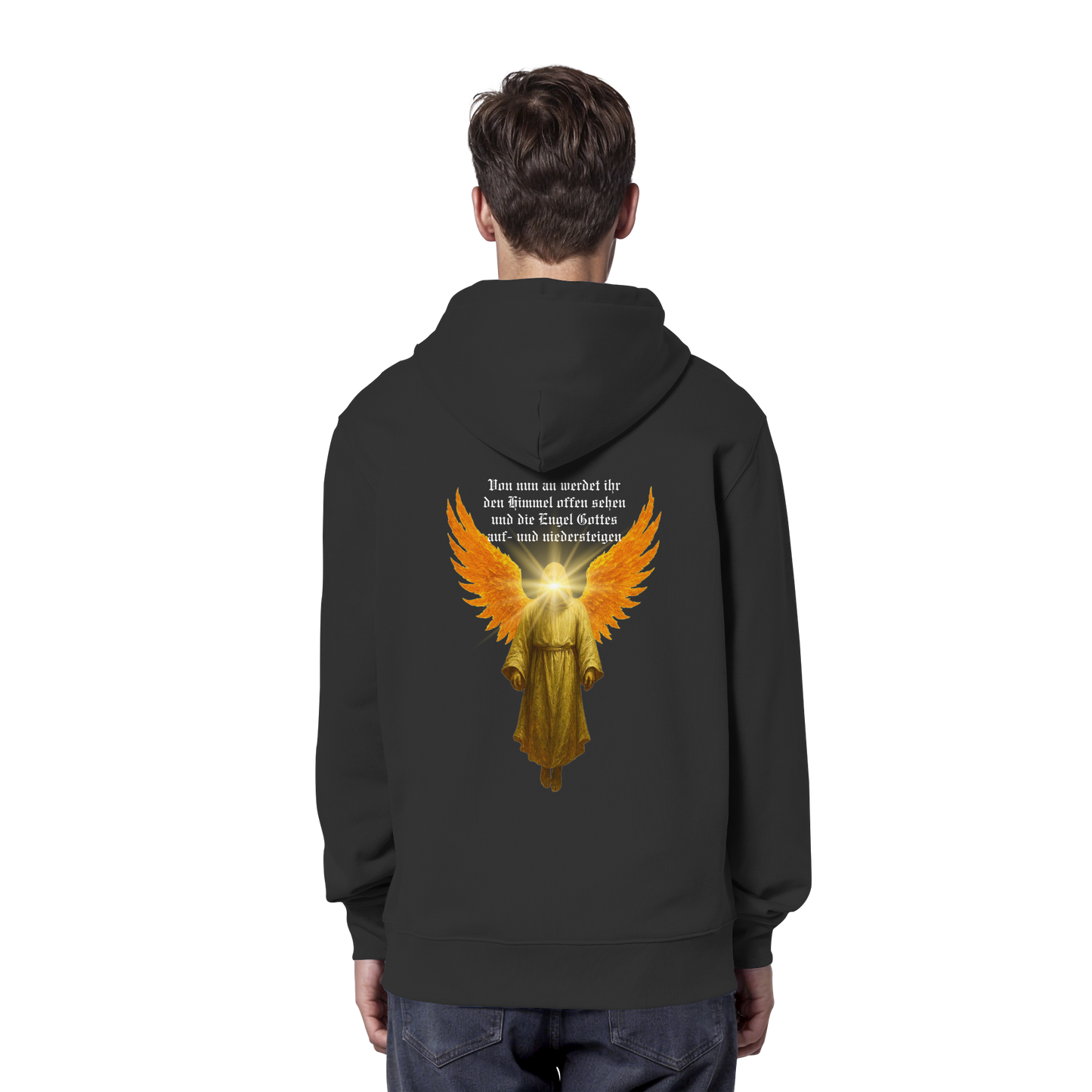 Engel für Sasha_leuchtendes Gesicht 1 - Organic Hoodie