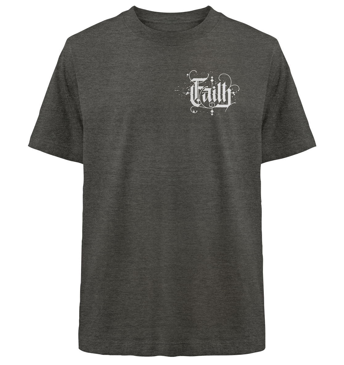 Faith (Kalligraphie)_weiß - Heavy Oversized Organic Shirt