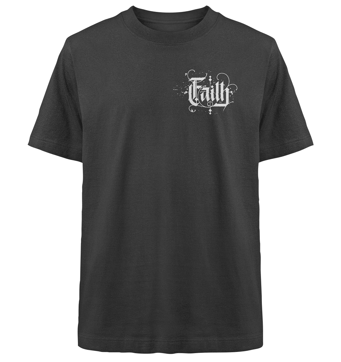 Faith (Kalligraphie)_weiß - Heavy Oversized Organic Shirt