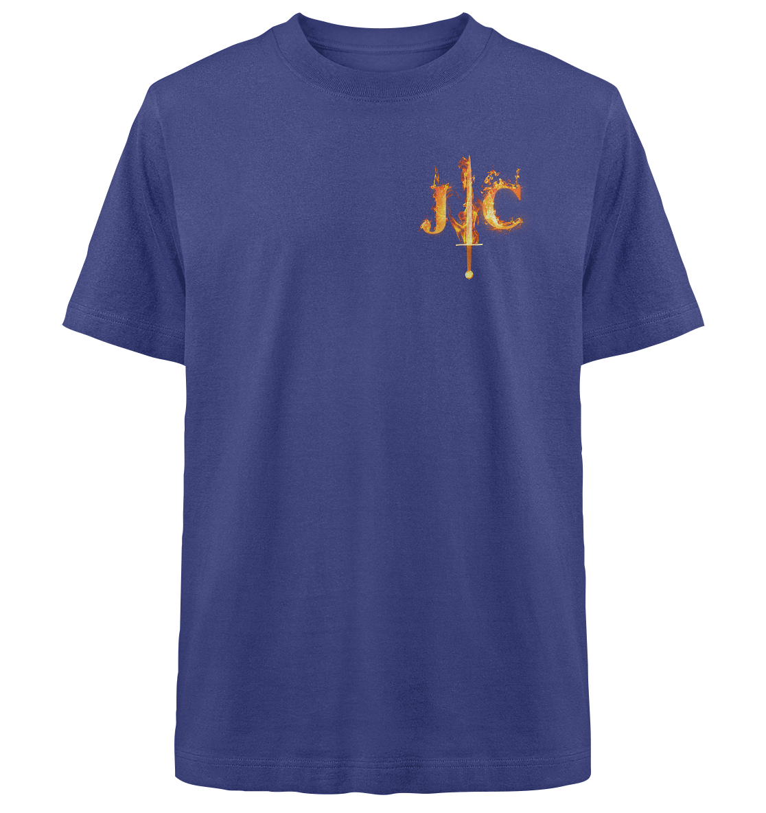 JC - Feuer-Schwert - Heavy Oversized Shirt (Front)