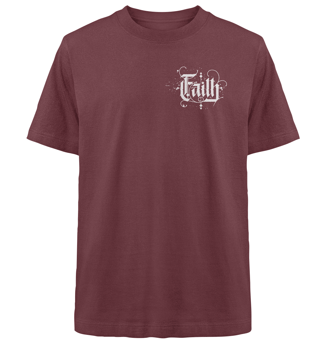 Faith (Kalligraphie)_weiß - Heavy Oversized Organic Shirt