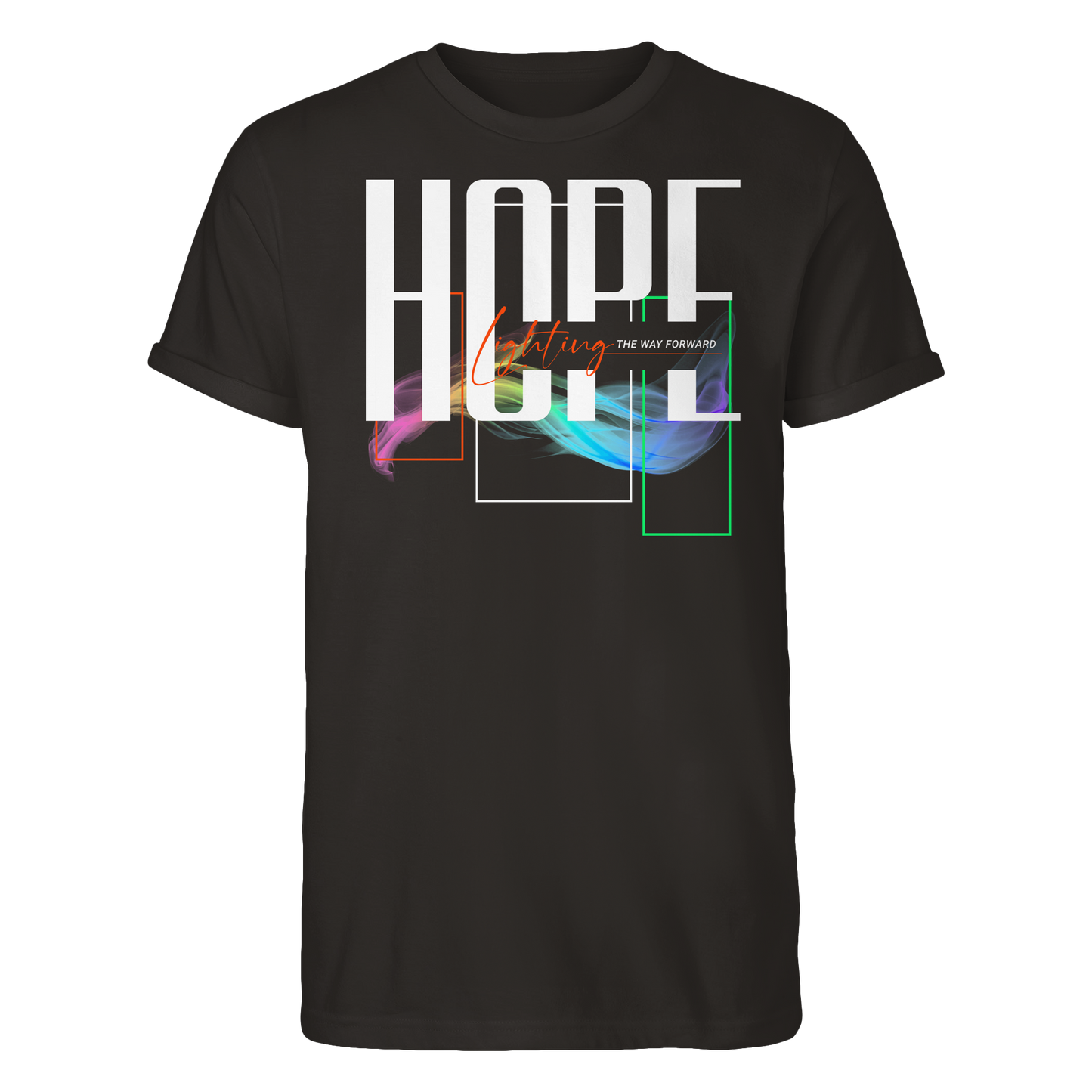 HOPE - lighting the way - Herren Roll-Up T-Shirt