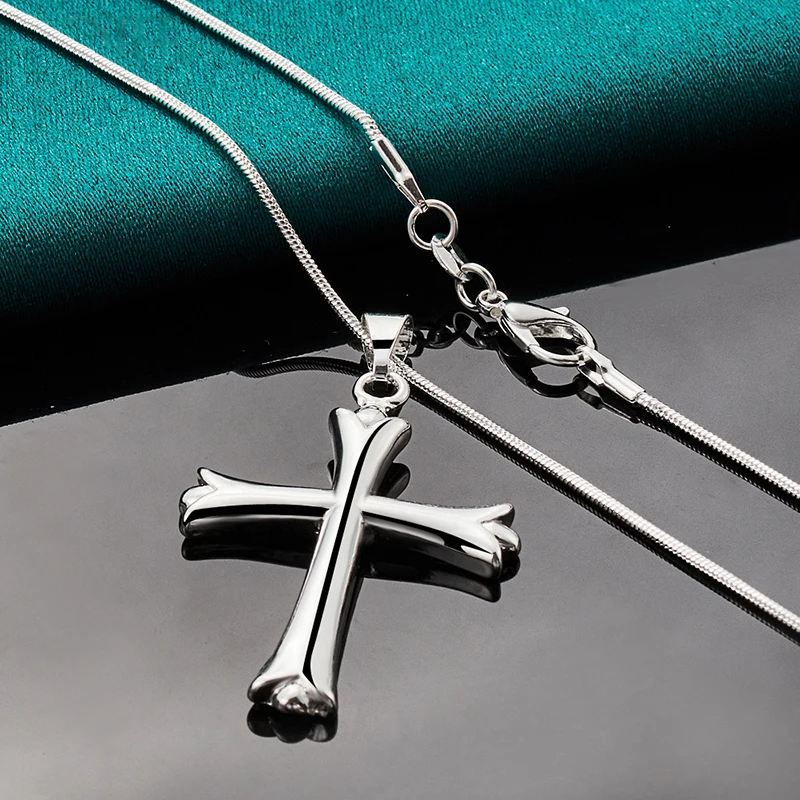 925er Silber - feine Lilienkreuz-Kette