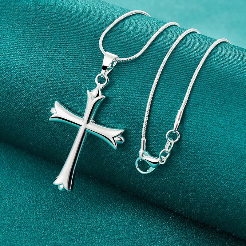 925er Silber - feine Lilienkreuz-Kette