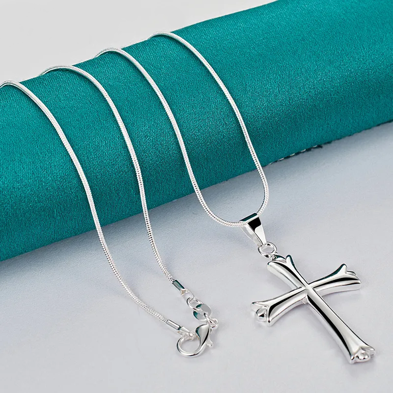 925er Silber - feine Lilienkreuz-Kette