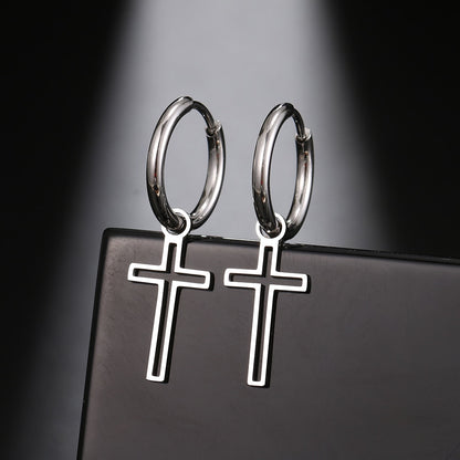 Schlichte Kreuz-Ohrringe aus Edelstahl