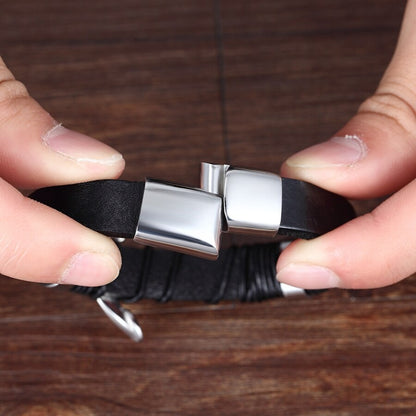 Geflochtenes Lederarmband - Adler