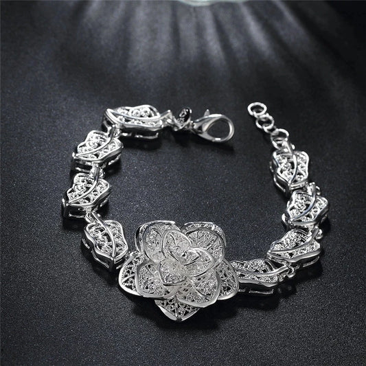 Filegrane Silberblume - Armband aus 925er Sterlingsilber