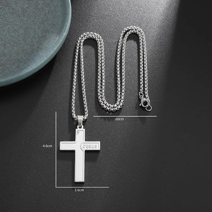Kreuz-Kette mit glänzendem "JESUS" Schriftzug