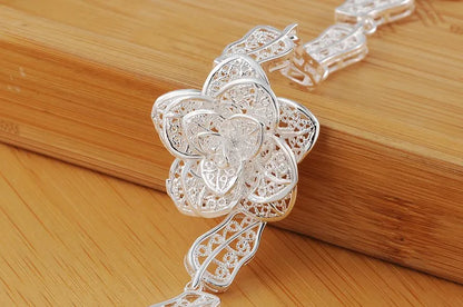 Filegrane Silberblume - Armband aus 925er Sterlingsilber