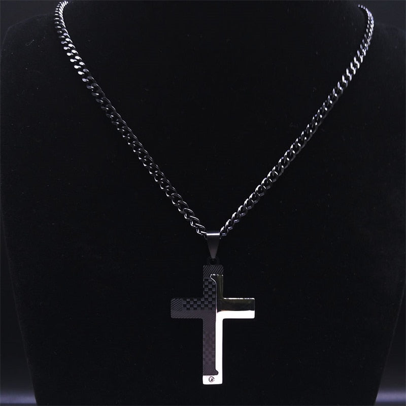Kreuz-Kette mit feinen Gravur-Elementen