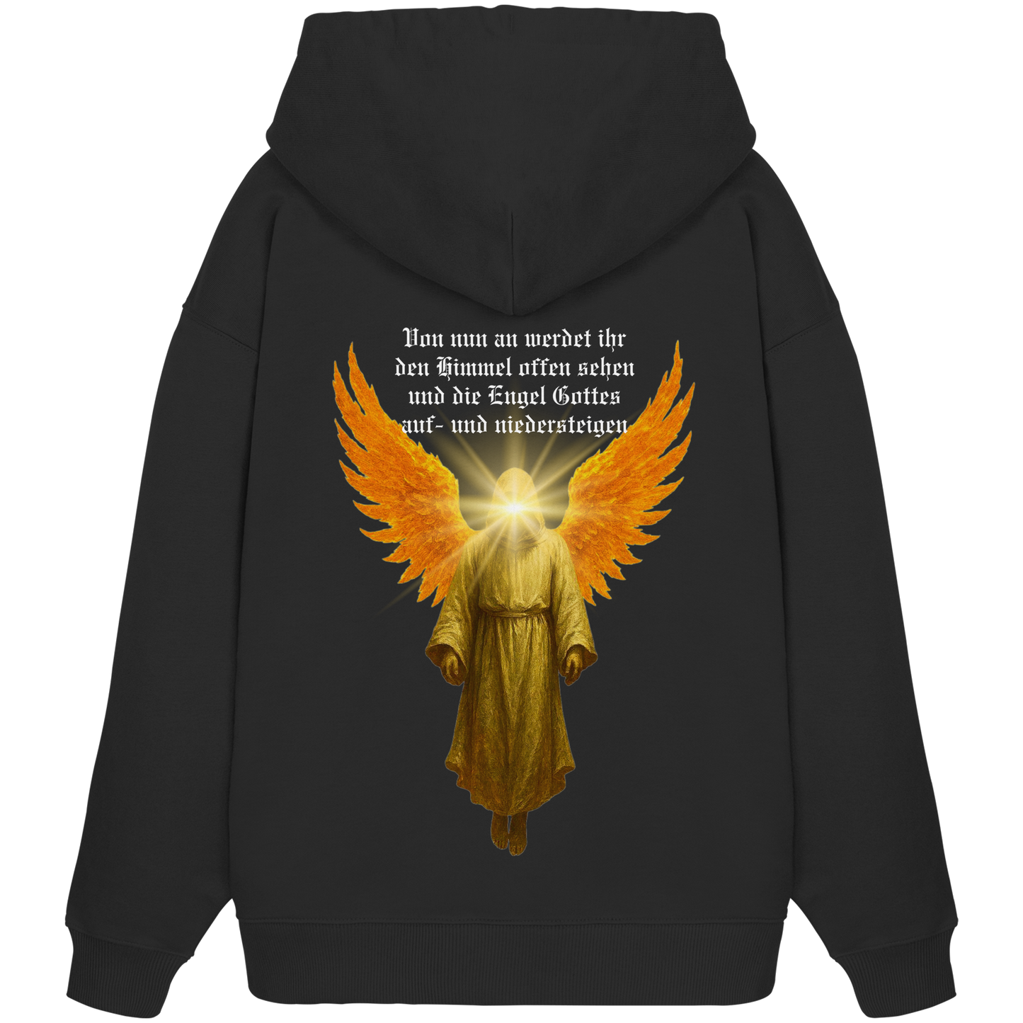 Engel für Sasha_leuchtendes Gesicht 1 - Organic Oversize Hoodie