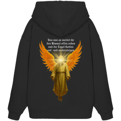 Engel für Sasha_leuchtendes Gesicht 1 - Organic Oversize Hoodie