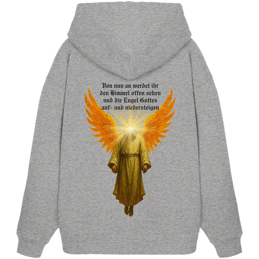 Engel für Sasha_leuchtendes Gesicht 2 - Organic Oversize Hoodie