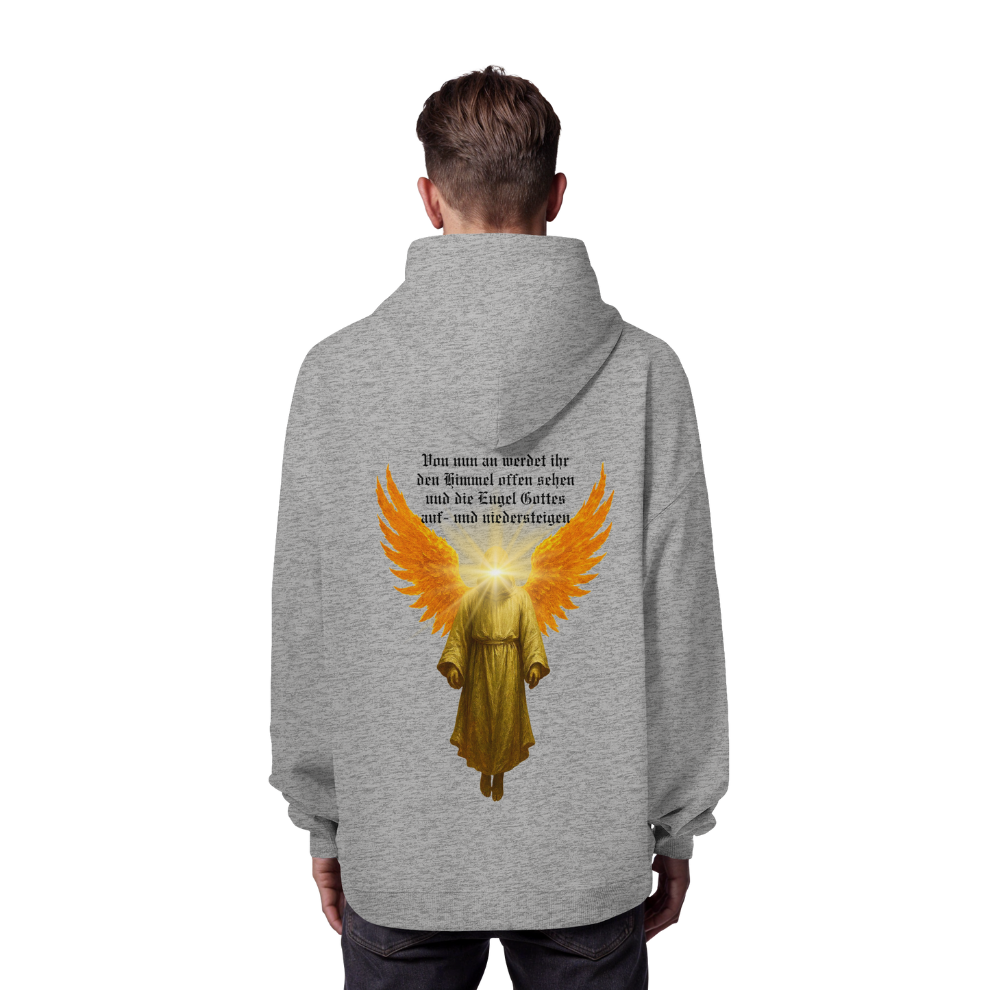 Engel für Sasha_leuchtendes Gesicht 2 - Organic Oversize Hoodie