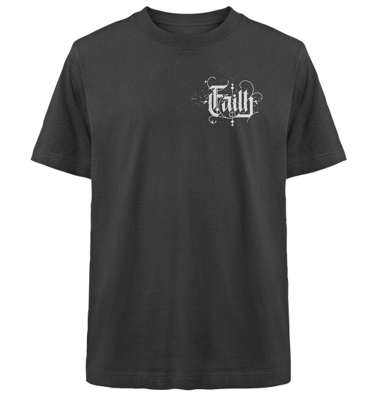 Faith (Kalligraphie)_weiß - Heavy Oversized Organic Shirt