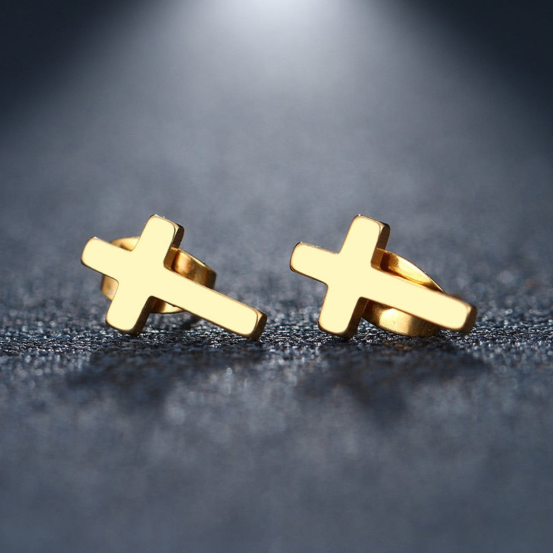 Dezente Kreuz-Ohrstecker