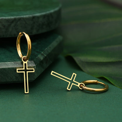 Schlichte Kreuz-Ohrringe aus Edelstahl